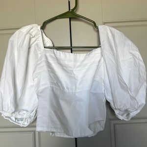 AF square neck puff sleeve crop